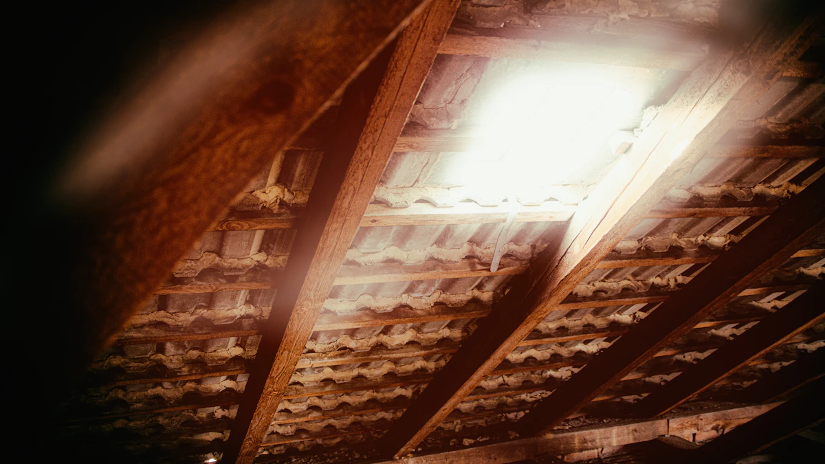 Lumière traversant une fenêtre dans une toiture à isoler