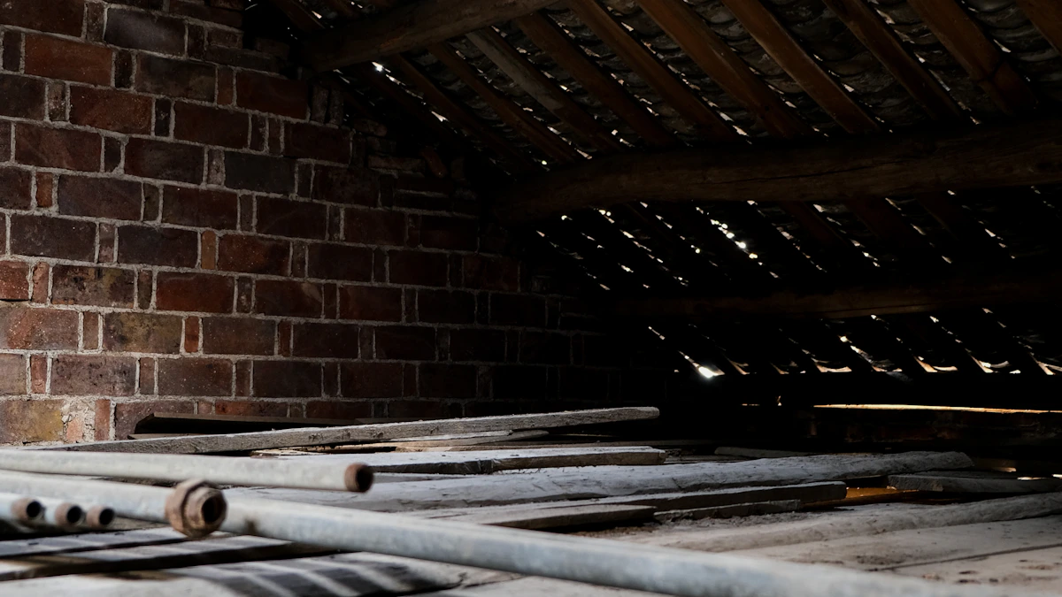 Plancher de combles avec réseaux à protéger avant isolation